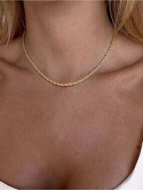 #22 Gold Plated Rope Chain Necklace